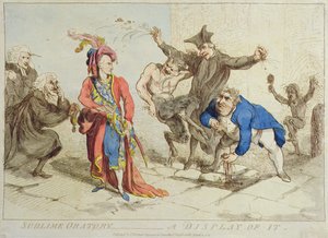 Erhabene Rede: Eine Darstellung davon von James Gillray