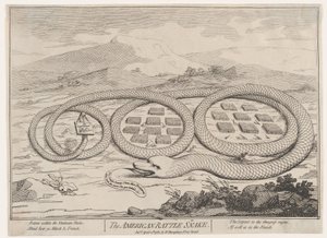 Die amerikanische Klapperschlange, 12. April 1782 von James Gillray.