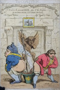 Die Koalition, veröffentlicht von G. Humphrey im Jahr 1783 von James Gillray