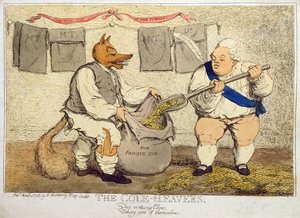 Die Kohlenheber, veröffentlicht von William Humphrey im Jahr 1783 (handkolorierte Radierung) von James Gillray