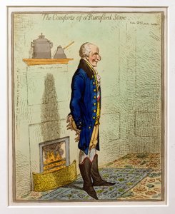 Die Annehmlichkeiten eines Rumford-Ofens, veröffentlicht von Hannah Humphrey, 1800 von James Gillray