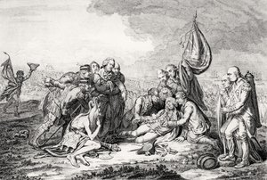 Der Tod des großen Wolfe, veröffentlicht von H. Humphrey, 1795 von James Gillray