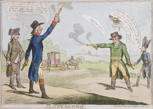 Die Erklärung, veröffentlicht von Hannah Humphrey 1798 von James Gillray