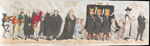 Der Trauerzug von Miss Regency, veröffentlicht 1789 von James Gillray