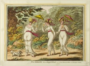 Die Grazien im starken Wind von James Gillray
