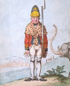 Der Leadenhall-Freiwillige, gekleidet in seinem Schal, veröffentlicht von Hannah Humphrey 1797
