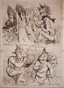 Die Nationalversammlung versteinert und Die Nationalversammlung wiederbelebt, veröffentlicht von S.W. Fores im Jahr 1791