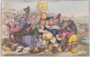 Der Empfang in Holland, veröffentlicht von Hannah Humphrey im Jahr 1799