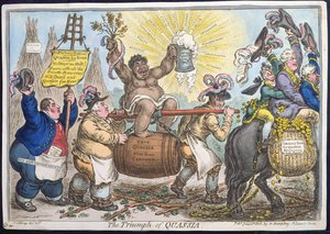 Der Triumph von Quassia, veröffentlicht von Hannah Humphrey im Jahr 1806