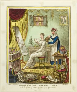 Die Perücke, Tafel zwei aus Fortschritt der Toilette von James Gillray