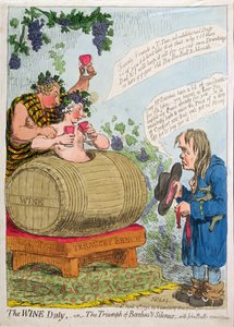 Die Weinzoll, oder Der Triumph von Bacchus und Silenus mit John Bulls Protest, veröffentlicht von Hannah Humphrey 1796 von James Gillray