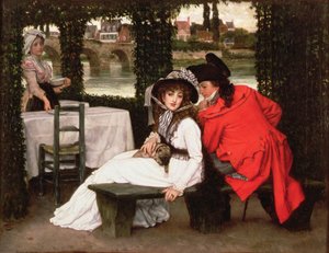 Ein Treffen in einem Flussufercafé, ca. 1869 von James Jacques Joseph Tissot