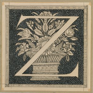 Großbuchstabe Z, Illustration aus Das Leben unseres Herrn Jesus Christus