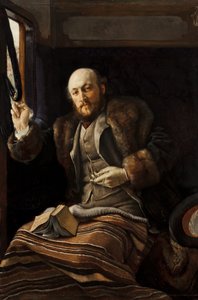 Herr in einem Eisenbahnwagen, 1870-80 von James Jacques Joseph Tissot