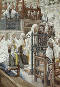 Jesus rollt das Buch in der Synagoge auf, Illustration für Das Leben Christi, um 1886-96 von James Jacques Joseph Tissot