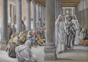 Jesus geht in der Säulenhalle Salomos, Illustration aus Das Leben unseres Herrn Jesus Christus, 1886-96 von James Jacques Joseph Tissot