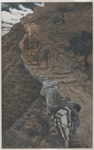 Heiliger Petrus und Heiliger Johannes folgen aus der Ferne, Illustration aus Das Leben unseres Herrn Jesus Christus, 1886-94