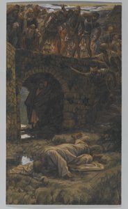 Der Bach von Kedron. Er wird aus dem Bach auf dem Weg trinken, Illustration für Das Leben Christi, ca. 1886-94