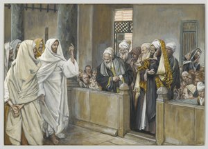 Die Hohepriester fragen Jesus, mit welchem Recht er so handelt, Illustration aus Das Leben unseres Herrn Jesus Christus, 1886-94 von James Jacques Joseph Tissot