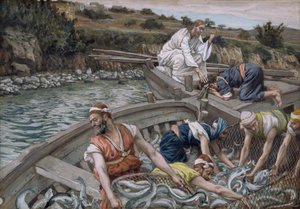 Der erste wunderbare Fischfang, Illustration für Das Leben Christi, ca. 1886-94 von James Jacques Joseph Tissot