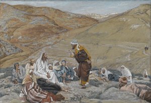 Der Schriftgelehrte stand auf, um Jesus zu versuchen, Illustration aus Das Leben unseres Herrn Jesus Christus, 1886-94