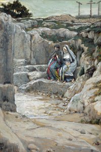 Die beiden Marien bewachen das Grab, Illustration für Das Leben Christi
