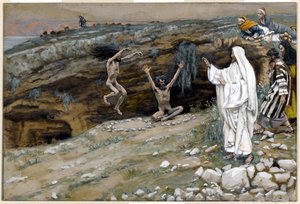 Die zwei Männer, die von unreinen Geistern besessen sind, Illustration für Das Leben Christi, ca. 1884-96