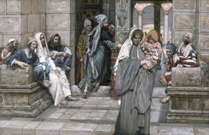 Das Scherflein der Witwe, Illustration für Das Leben Christi von James Jacques Joseph Tissot