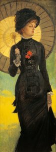 Frau mit Sonnenschirm