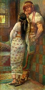 Simson und seine Frau von J. James Tissot - Bibel von James Jacques Joseph after Tissot