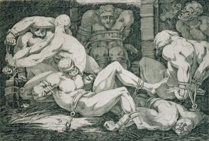 Ugolino und seine Söhne im Turm des Hungers, 18. Jahrhundert von James Jefferys