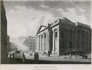Die Royal Exchange (heute Rathaus), Cork Hill, Dublin von James Malton