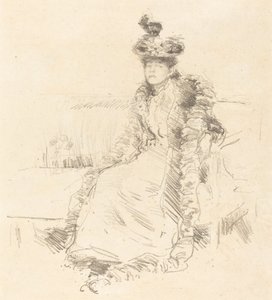Eine sitzende Dame