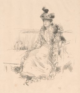 Eine sitzende Dame