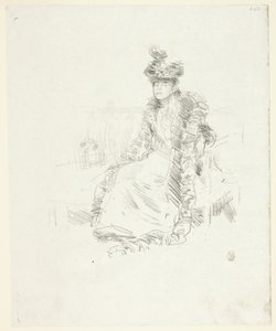Eine sitzende Dame
