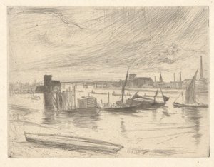 Battersea Morgendämmerung (Cadogan Pier), aus der Thames Set
