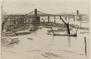 Alte Hungerford-Brücke von James Abbott McNeill Whistler