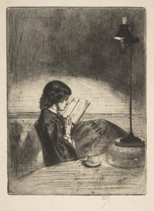 Lesen bei Lampenlicht von James McNeill Whistler