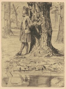 Seymour steht unter einem Baum