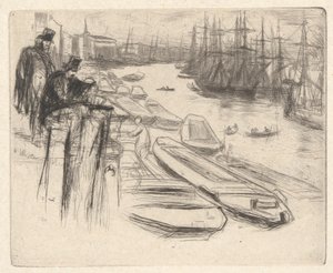 Der kleine Teich, aus dem Thames-Set (Eine Serie von sechzehn Radierungen von Szenen an der Themse und anderen Motiven) von James Abbott McNeill Whistler