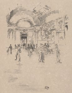 Die Lange Galerie, Louvre von James McNeill Whistler