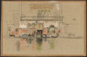 Der Palast; weiß und rosa von James McNeill Whistler