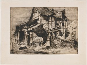 Das unsichere Mietshaus. Eine der zwölf Radierungen aus der Natur (Das französische Set) von James Abbott McNeill Whistler
