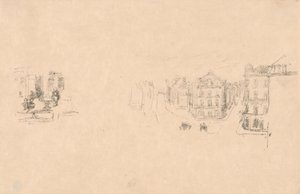 Zwei Versuchsskizzen: A. Grande Rue, Dieppe; B. Ein Innenraum