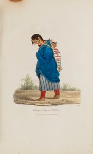 Eine Chippeway-Frau und Kind, aus Das Aboriginal Portfolio von James Otto Lewis