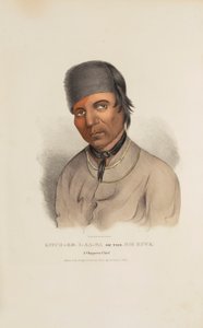 KITCH-EE-I-AA-BA oder der Große Bock; Ein Chippewa-Häuptling, aus dem Aboriginal Portfolio von James Otto Lewis