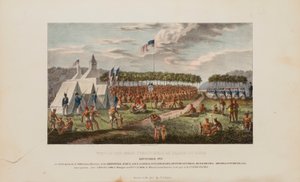 Ansicht des großen Vertrags in Prairie Du Chien, September 1825, aus The Aboriginal Portfolio von James Otto Lewis