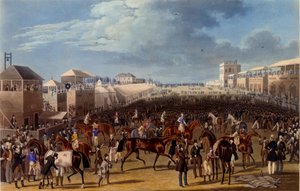 Das Rennen ist vorbei, Druck von Charles Hunt, 1836 (Aquatinta) von James Pollard