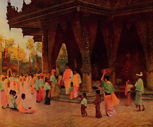 Anbeter an einem Schrein von Gautama, 1913