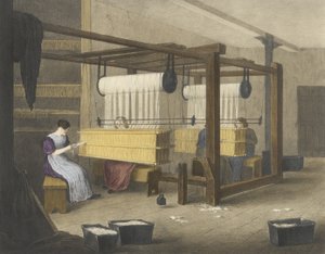 Reeden oder Einziehen, Fortschritt der Baumwolle Nr. 9, veröffentlicht 1840 von James Richard Barfoot